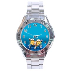 Minions, Blue, Cartoon, Cute, Friends Stainless Steel Analogue Watch by nateshop