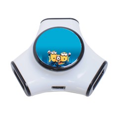 Minions, Blue, Cartoon, Cute, Friends 3-port Usb Hub by nateshop