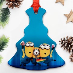 Minions, Blue, Cartoon, Cute, Friends Christmas Tree Ornament (two Sides) by nateshop