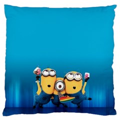 Minions, Blue, Cartoon, Cute, Friends Large Cushion Case (one Side) by nateshop