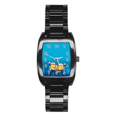 Minions, Blue, Cartoon, Cute, Friends Stainless Steel Barrel Watch by nateshop