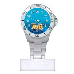 Minions, Blue, Cartoon, Cute, Friends Plastic Nurses Watch by nateshop