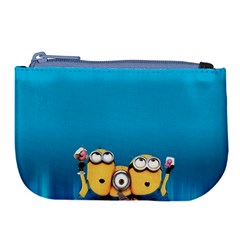 Minions, Blue, Cartoon, Cute, Friends Large Coin Purse by nateshop