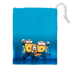 Minions, Blue, Cartoon, Cute, Friends Drawstring Pouch (4xl) by nateshop