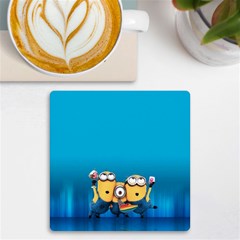 Minions, Blue, Cartoon, Cute, Friends Uv Print Square Tile Coaster  by nateshop