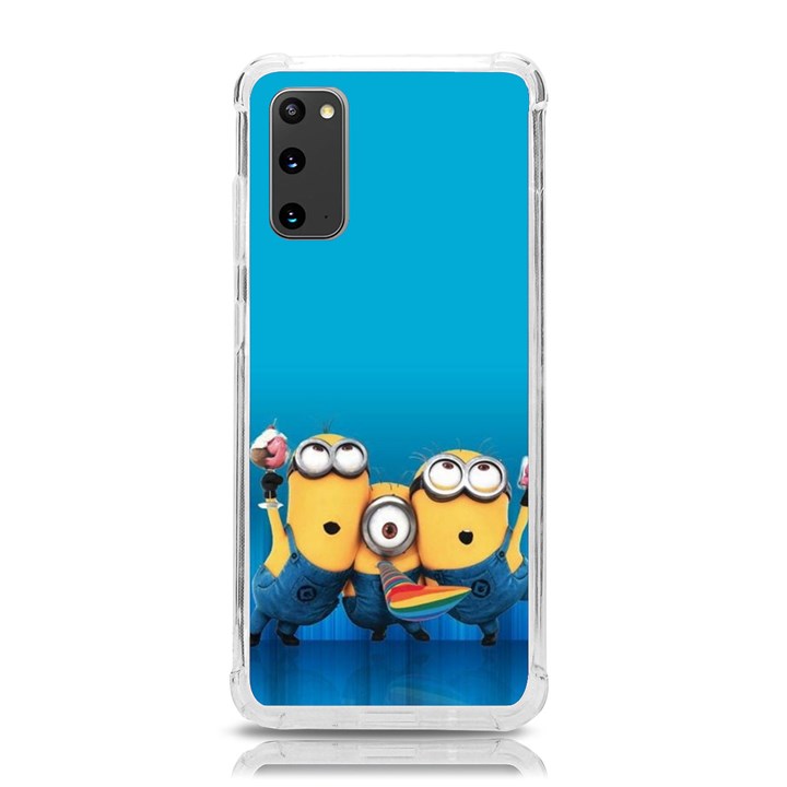 Minions, Blue, Cartoon, Cute, Friends Samsung Galaxy S20 6.2 Inch TPU UV Case