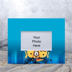 Minions, Blue, Cartoon, Cute, Friends White Tabletop Photo Frame 4 x6  by nateshop