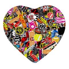 Sticker Bomb, Art, Cartoon, Dope Ornament (heart) by nateshop