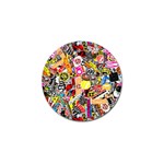 Sticker Bomb, Art, Cartoon, Dope Golf Ball Marker (4 pack) Front