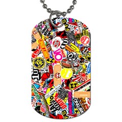 Sticker Bomb, Art, Cartoon, Dope Dog Tag (one Side) by nateshop