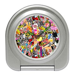 Sticker Bomb, Art, Cartoon, Dope Travel Alarm Clock by nateshop