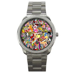 Sticker Bomb, Art, Cartoon, Dope Sport Metal Watch by nateshop