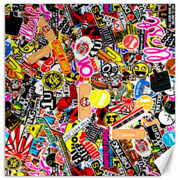 Sticker Bomb, Art, Cartoon, Dope Canvas 16  x 16 