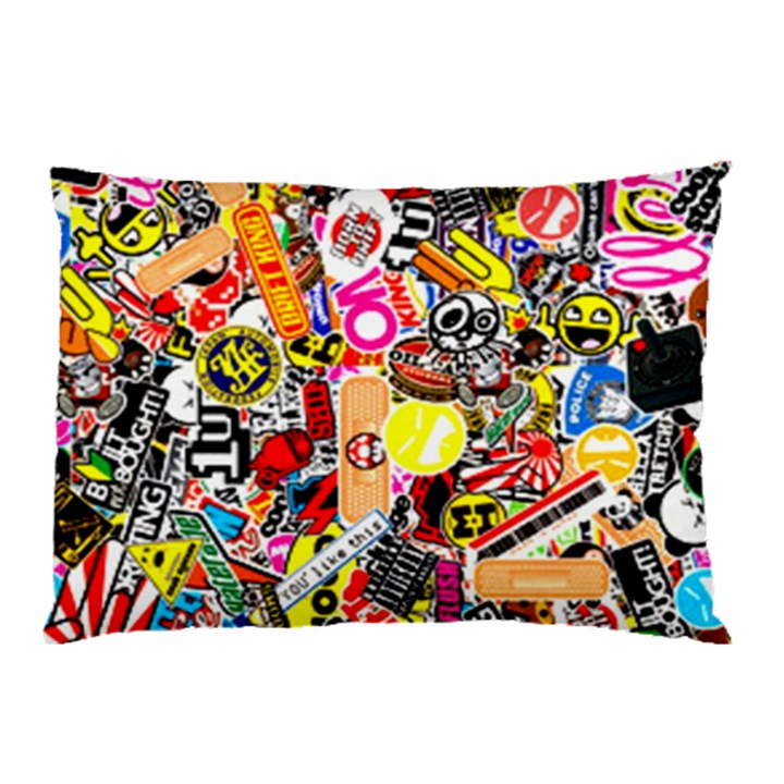 Sticker Bomb, Art, Cartoon, Dope Pillow Case