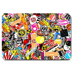 Sticker Bomb, Art, Cartoon, Dope Large Doormat by nateshop