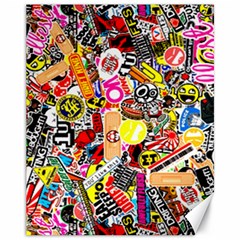 Sticker Bomb, Art, Cartoon, Dope Canvas 11  X 14  by nateshop