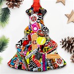 Sticker Bomb, Art, Cartoon, Dope Christmas Tree Ornament (Two Sides) Front