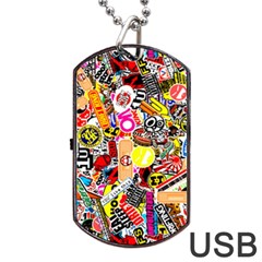 Sticker Bomb, Art, Cartoon, Dope Dog Tag Usb Flash (one Side) by nateshop