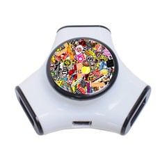 Sticker Bomb, Art, Cartoon, Dope 3-port Usb Hub by nateshop