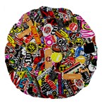 Sticker Bomb, Art, Cartoon, Dope Large 18  Premium Flano Round Cushions Back