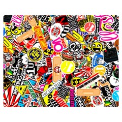 Sticker Bomb, Art, Cartoon, Dope Two Sides Premium Plush Fleece Blanket (medium) by nateshop