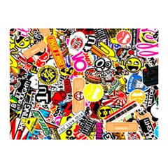 Sticker Bomb, Art, Cartoon, Dope Two Sides Premium Plush Fleece Blanket (mini) by nateshop