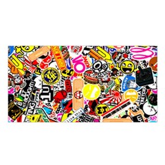 Sticker Bomb, Art, Cartoon, Dope Satin Shawl 45  X 80 