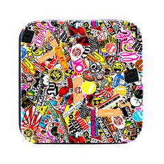 Sticker Bomb, Art, Cartoon, Dope Square Metal Box (black) by nateshop