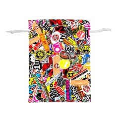 Sticker Bomb, Art, Cartoon, Dope Lightweight Drawstring Pouch (l) by nateshop