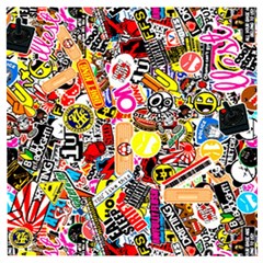 Sticker Bomb, Art, Cartoon, Dope Wooden Puzzle Square by nateshop