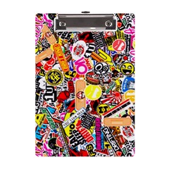 Sticker Bomb, Art, Cartoon, Dope A5 Acrylic Clipboard by nateshop