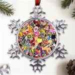 Sticker Bomb, Art, Cartoon, Dope Metal Large Snowflake Ornament Front