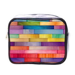 Rainbow Wood Mini Toiletries Bag (One Side)