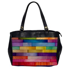 Rainbow Wood Oversize Office Handbag