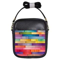 Rainbow Wood Girls Sling Bag