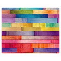 Rainbow Wood Two Sides Premium Plush Fleece Blanket (Medium)