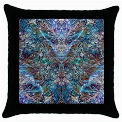 Scary Face Pour Throw Pillow Case (black) by kaleidomarblingart