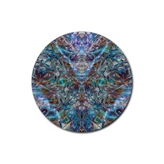 Scary Face Pour Rubber Round Coaster (4 Pack) by kaleidomarblingart