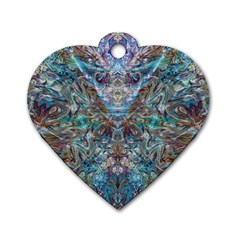 Scary Face Pour Dog Tag Heart (two Sides) by kaleidomarblingart