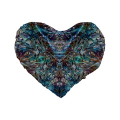 Scary Face Pour Standard 16  Premium Heart Shape Cushions by kaleidomarblingart