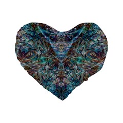 Scary Face Pour Standard 16  Premium Flano Heart Shape Cushions by kaleidomarblingart