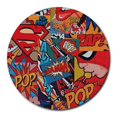 Comic Cartoon Pattern Round Mousepad by pakminggu