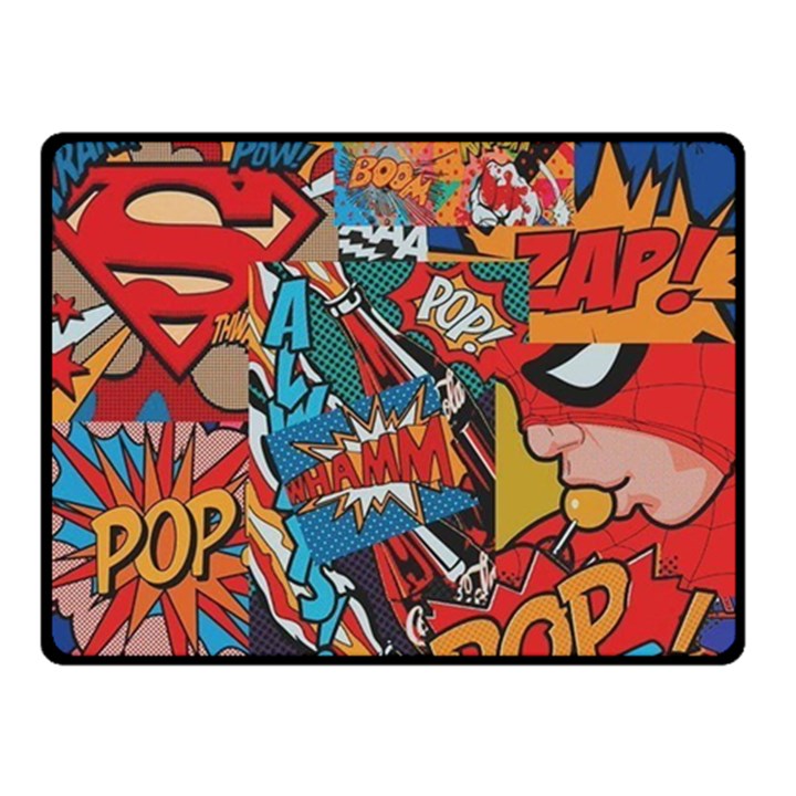 Comic Cartoon Pattern Two Sides Fleece Blanket (Small)