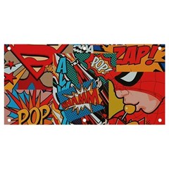 Comic Cartoon Pattern Banner And Sign 4  X 2  by pakminggu