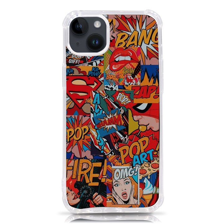 Comic Cartoon Pattern iPhone 14 Plus TPU UV Print Case