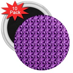 Violet Geometry 3  Magnets (10 Pack)  by Sparkle