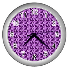 Violet Geometry Wall Clock (silver) by Sparkle