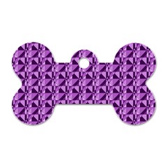 Violet Geometry Dog Tag Bone (one Side) by Sparkle