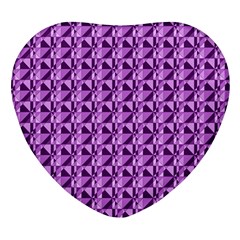 Violet Geometry Heart Glass Fridge Magnet (4 Pack)