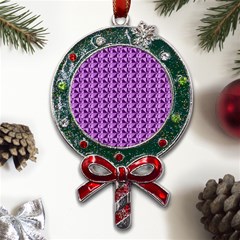 Violet Geometry Metal X mas Lollipop With Crystal Ornament by Sparkle